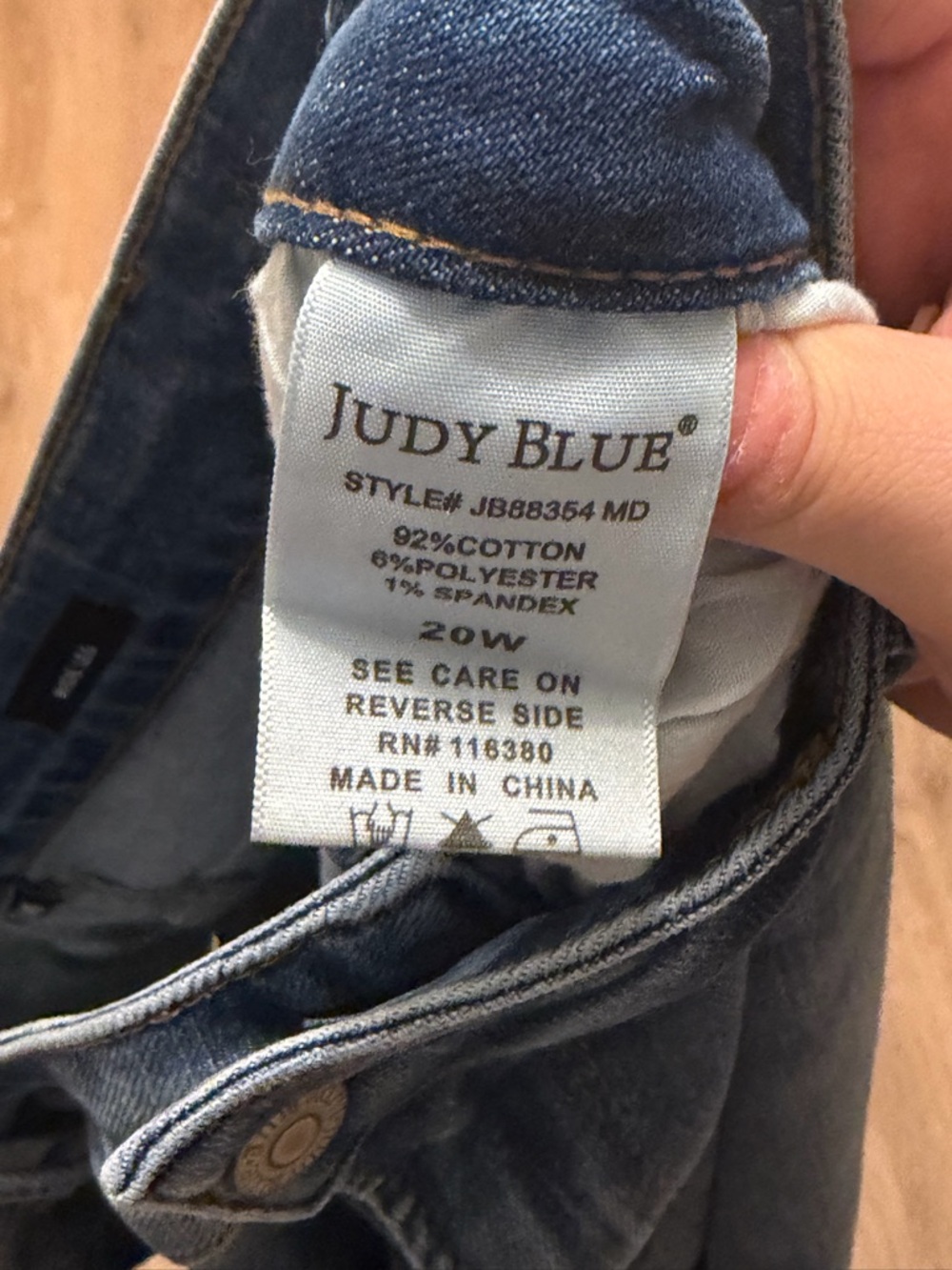 Judy Blue High Rise Wide Leg Jeans Medium Wash Distressed Plus Size 20W - Picture 8 of 8